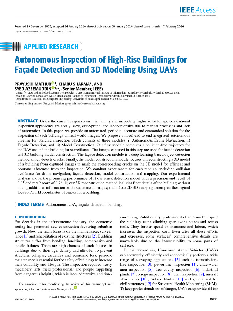 UAV-Based High-Rise Building Inspection | PDF | Unmanned Aerial Vehicle