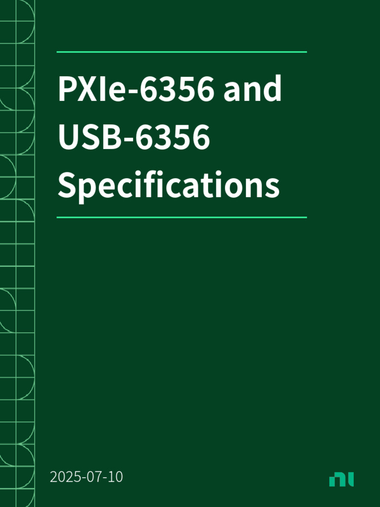 Pxie 6356 - and - Usb 6356 - Specifications - 2025 07 10 14 43 44 | PDF ...