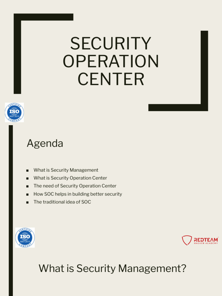 Security Operation Center | PDF | Security | Computer Security