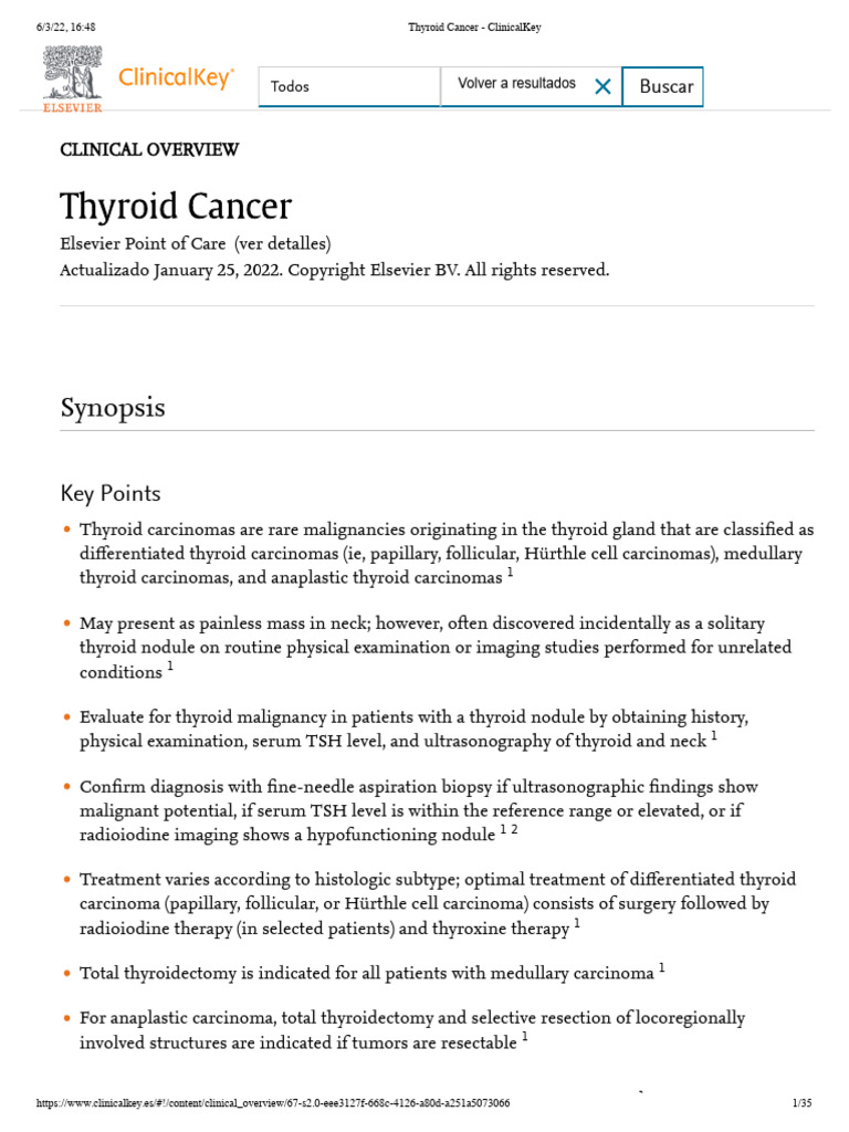 Thyroid Cancer - ClinicalKey | PDF | Thyroid | Metastasis
