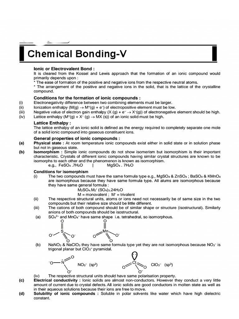 Chemical Bonding - V | PDF