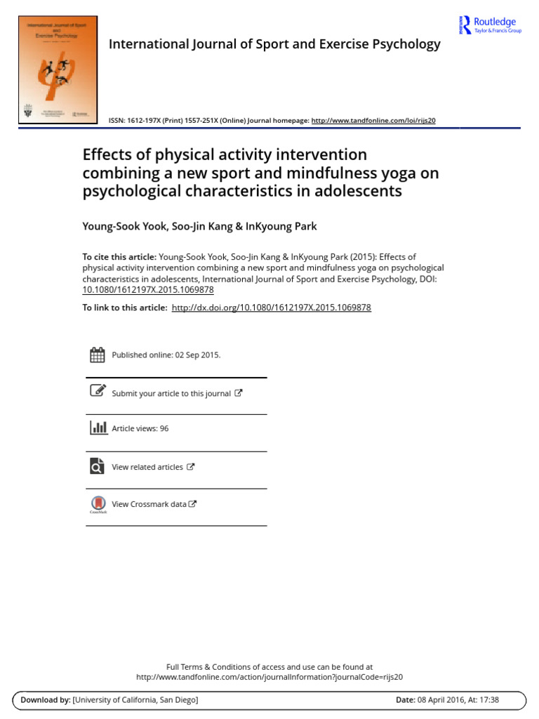 Mindfulness Yoga and Sports Boost Adolescents' Well-Being | PDF | Self ...