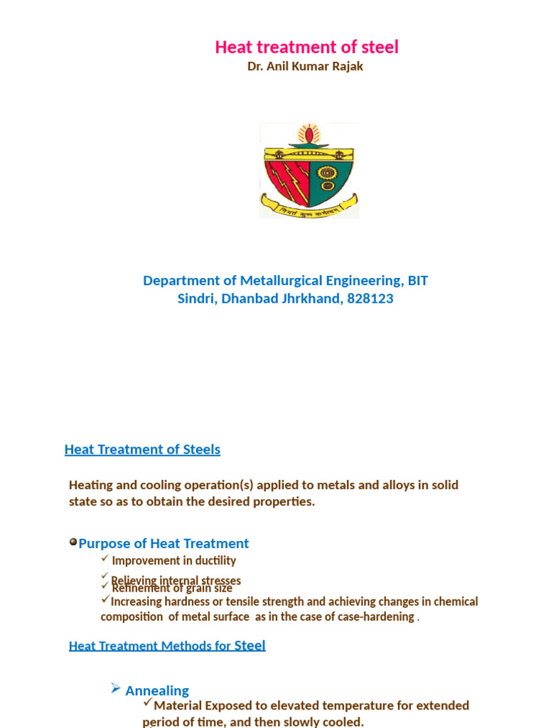 Heat Treatment Methods for Steel | PDF | Heat Treating | Steel