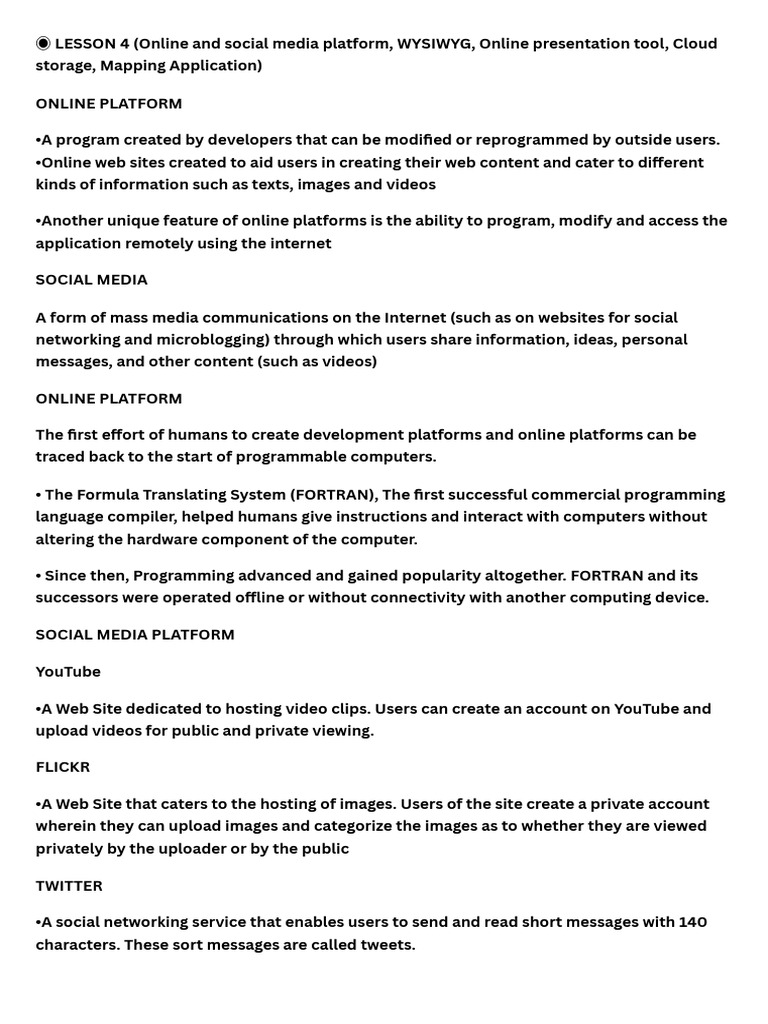 Overview of Online Platforms and APIs | PDF | Computer File | World ...