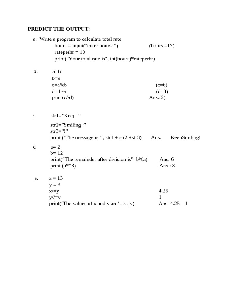 STD 9 Pythonrevision | PDF