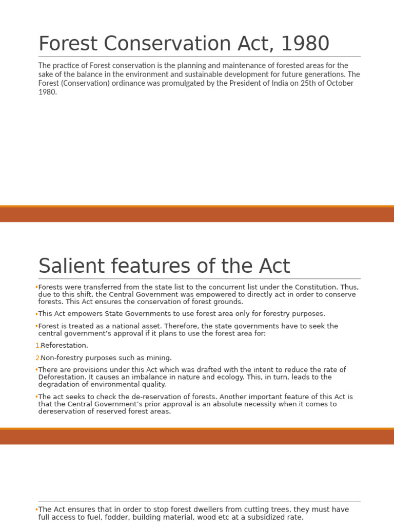 Overview of the Forest Conservation Act | PDF | Forest Management | Net ...
