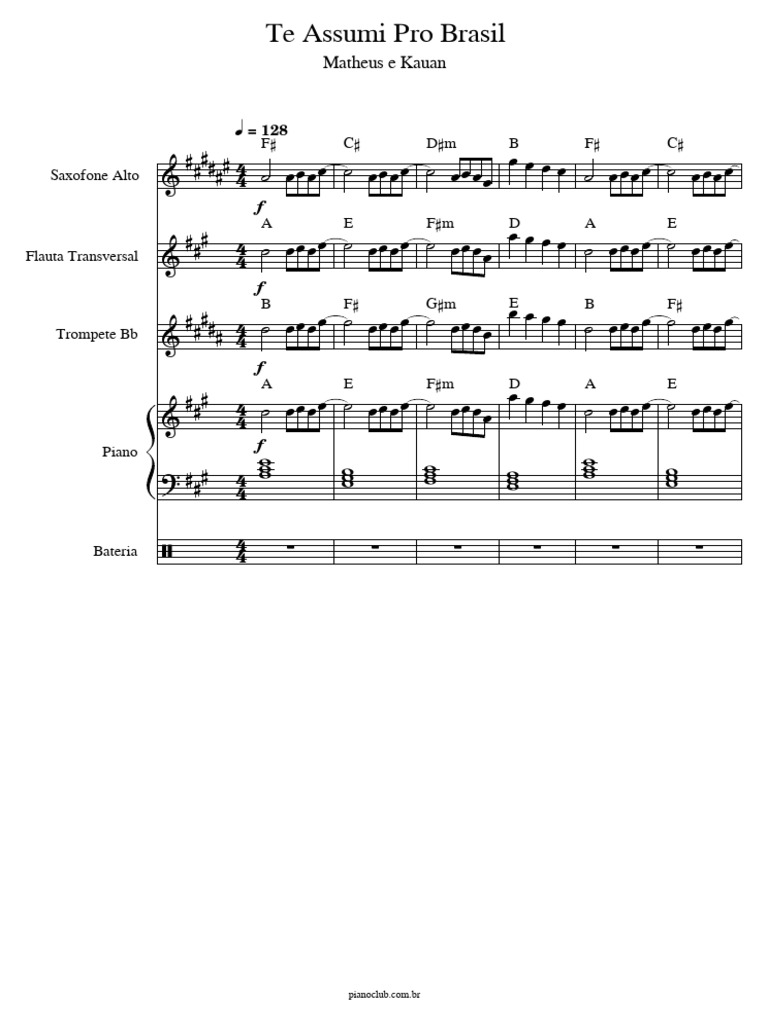 Te Assumi Pro Brasil - Partitura Completa | PDF | Musicologia