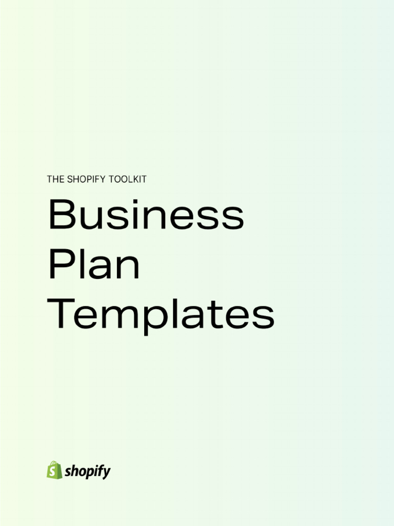 Business Plan Template - Shopify ToolkitTemplate | PDF | Marketing ...