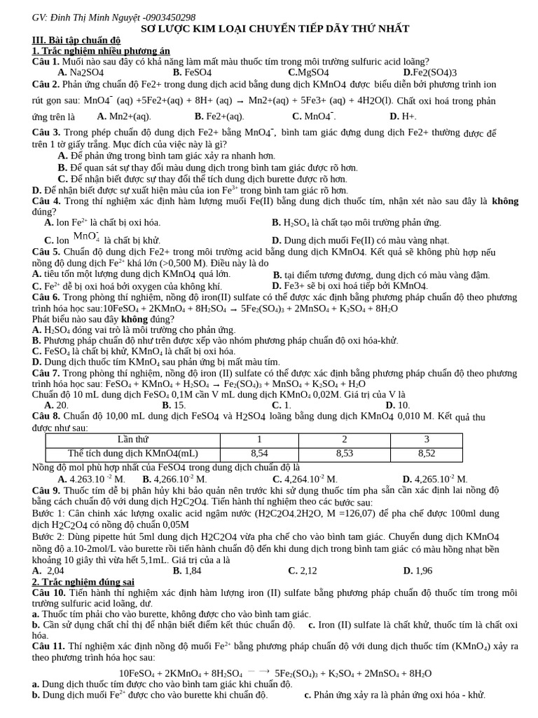 BT chuẩn đọ HS | PDF