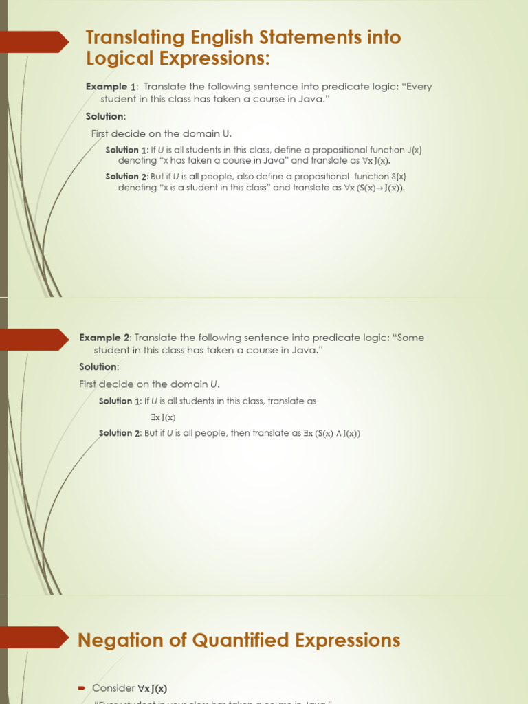Translating English to Logical Expressions | PDF | Logic | Mathematical ...