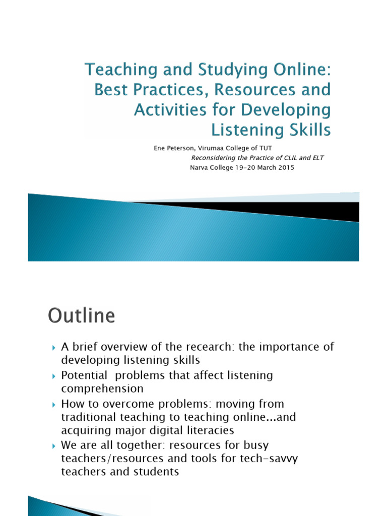 Enhancing Listening Skills in ELT | PDF | Accent (Sociolinguistics ...