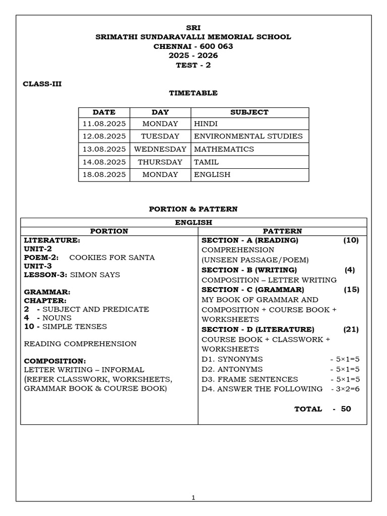 Class 3 B L Tamil | PDF