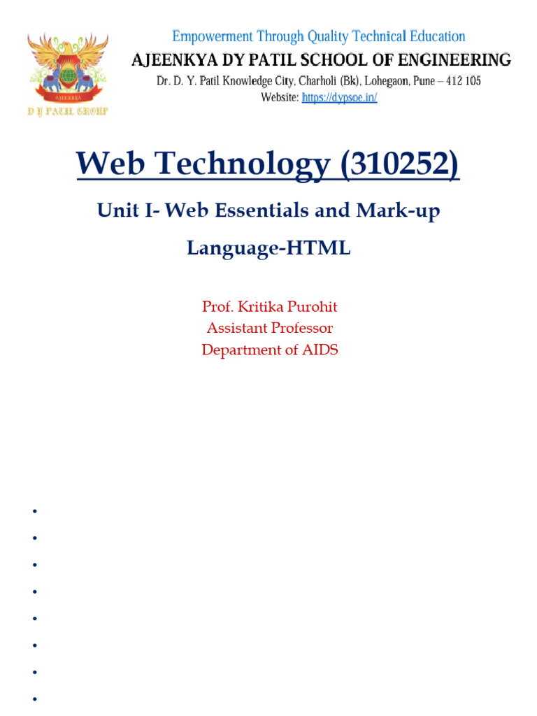 Web Technology Essentials Overview | PDF | World Wide Web | Internet & Web