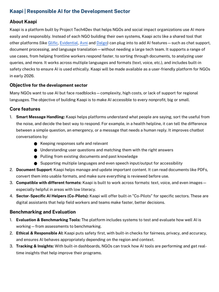 Kaapi: AI for NGOs and Social Impact | PDF | Artificial Intelligence ...