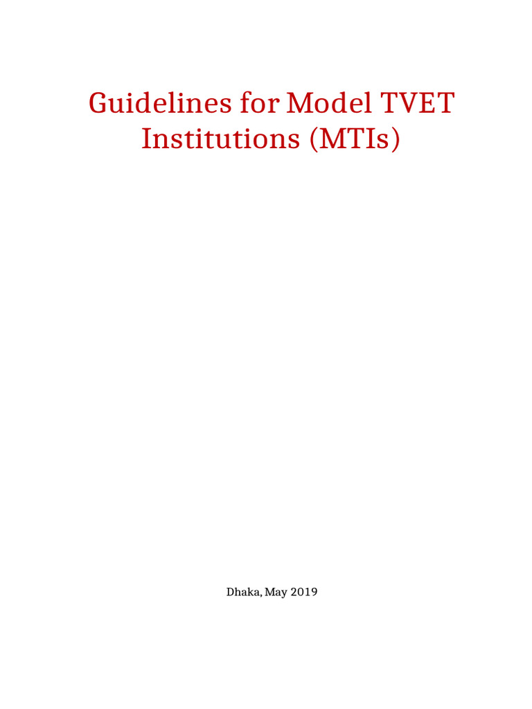 Quality Improvement Guidelines for TVET | PDF | Vocational Education ...