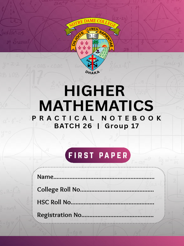 Higher Mathematics Practical Notebook | PDF