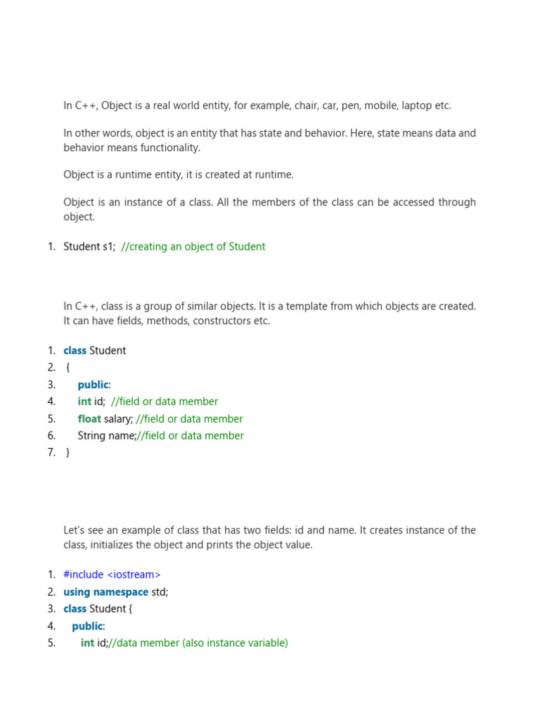 C++ Objects and Classes Explained | PDF | C++ | Namespace
