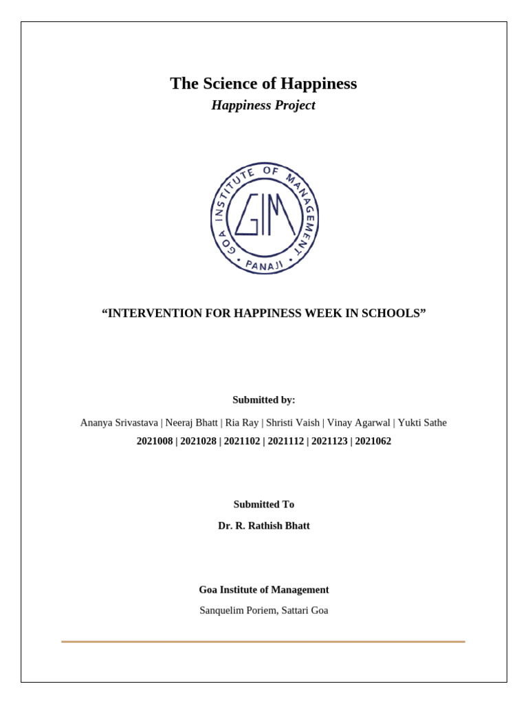 Happiness Interventions in Schools | PDF | Well Being | Mental Health
