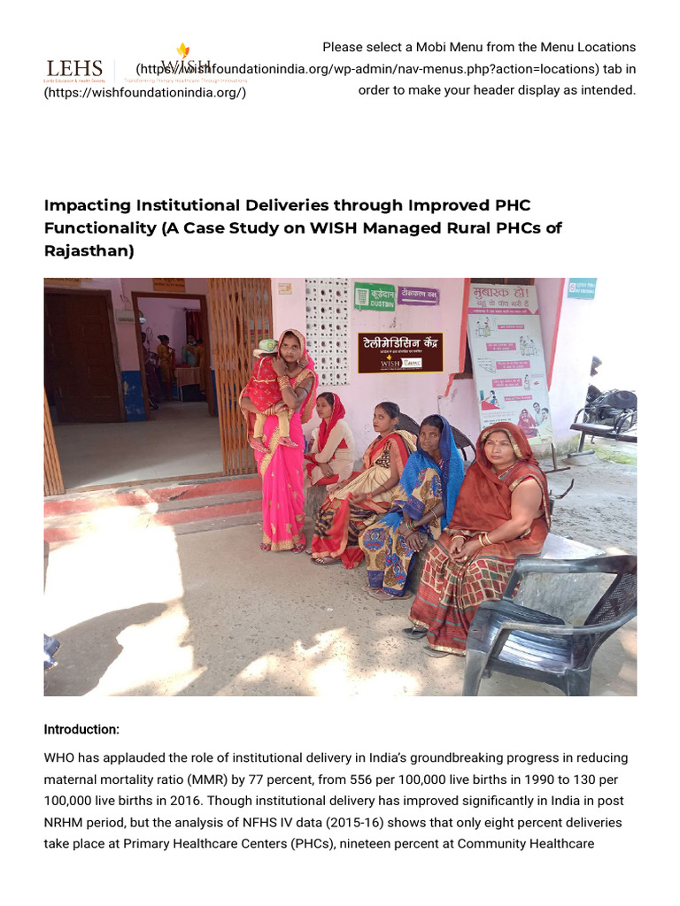 2009 Impacting Institutional Deliveries Through Improved PHC ...