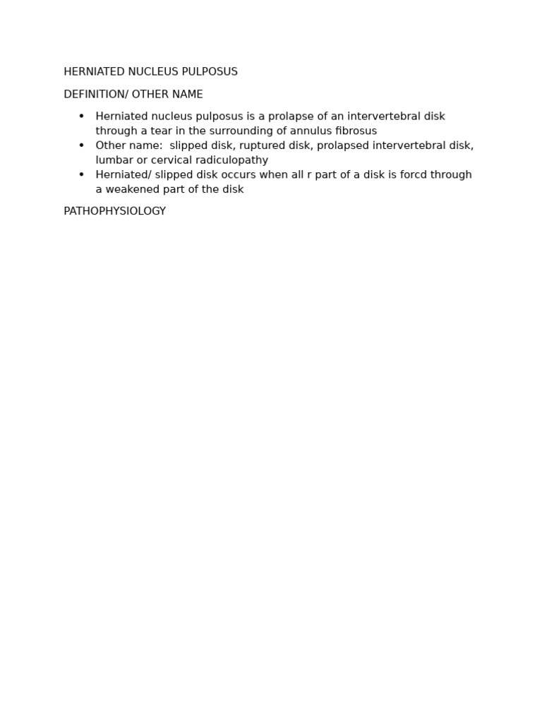 Herniated Nucleus Populus | PDF