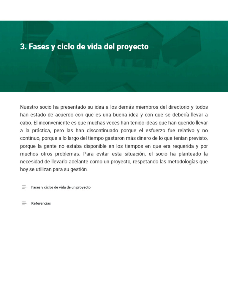 Fases del Ciclo de Vida de un Proyecto | PDF | Gestión de proyectos ...
