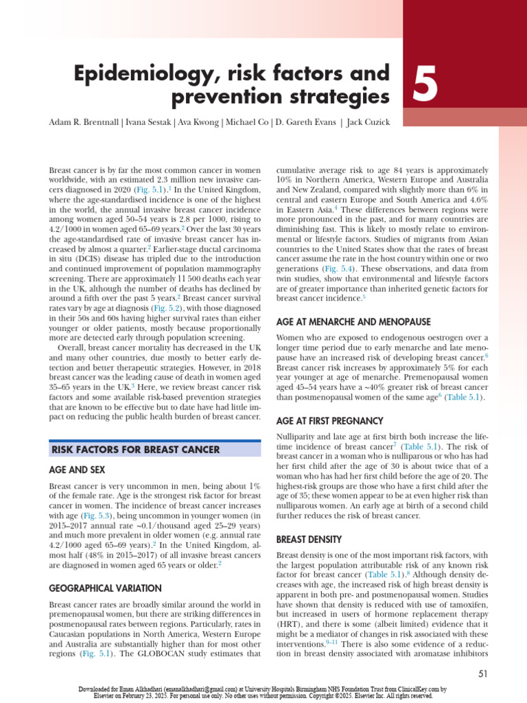 Breast Cancer: Risks and Prevention Strategies | PDF | Breast Cancer ...