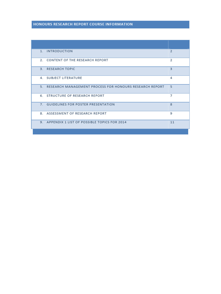 Honours Research Report Guidelines | PDF | Thesis