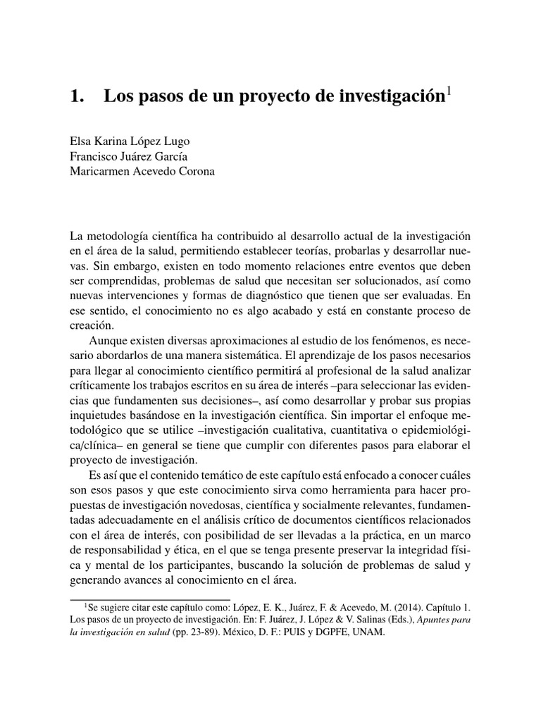 Pasos para un Proyecto de Investigación | PDF | Teoría | Conocimiento