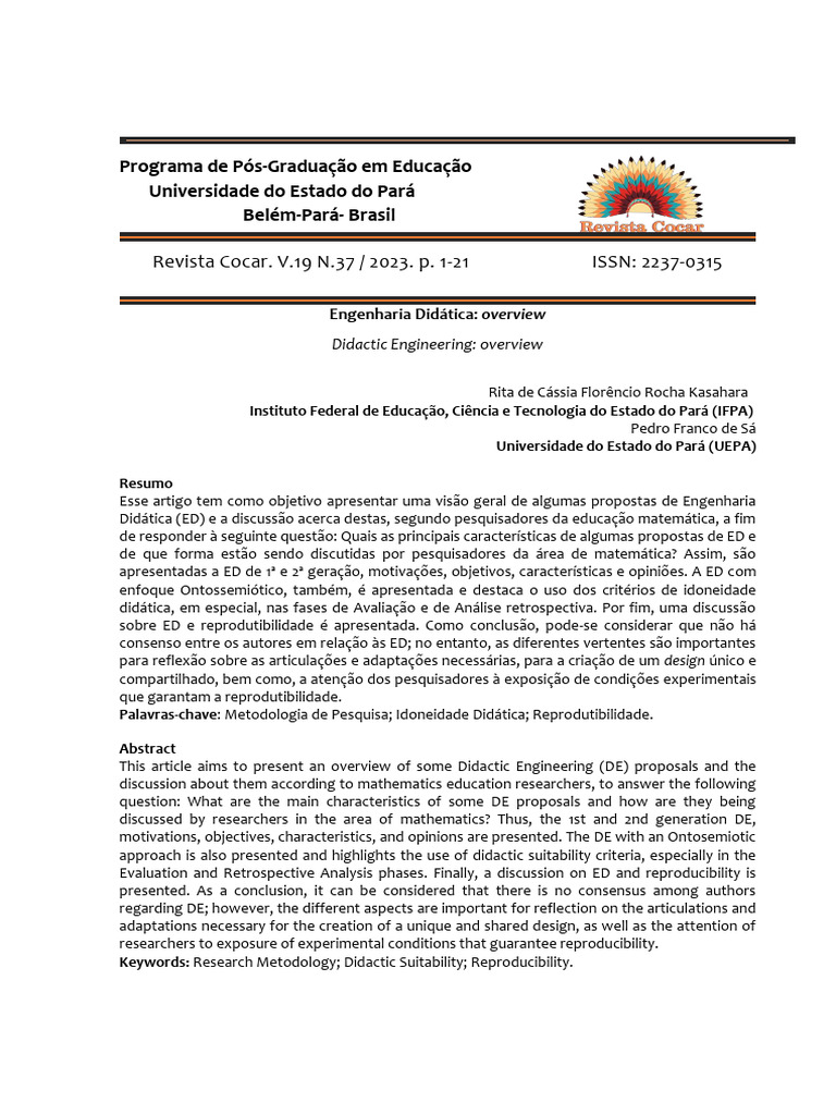 Engenharia Didática Overview | PDF | Aprendizado | Engenharia