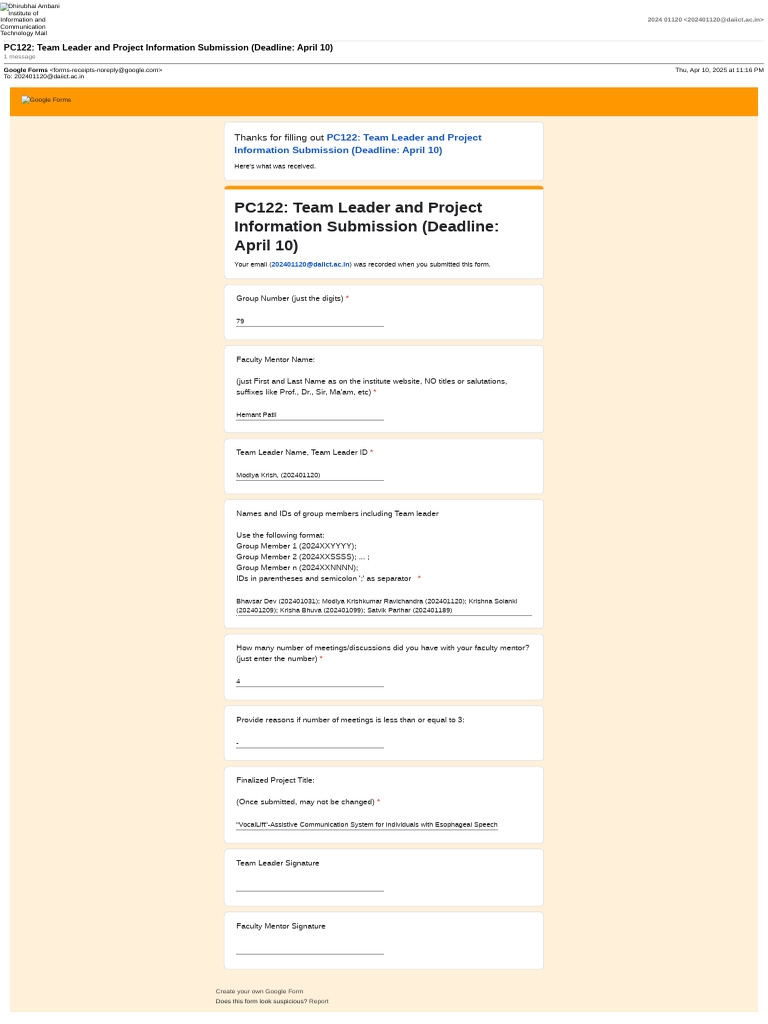 Google Filled Form For PC-122 | PDF