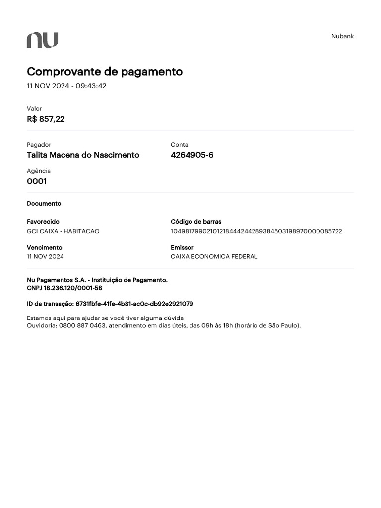 Comprovante de Conta Corrente | PDF