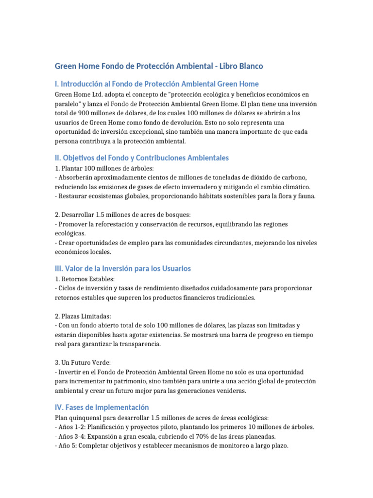 Green Homes Pdf Reference: Fondo Protección Ambiental Green Home Pdf