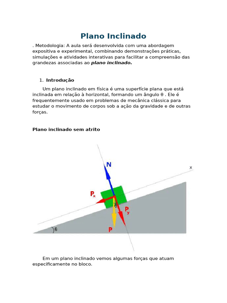 Exemplos e Fórmulas do Plano Inclinado | PDF