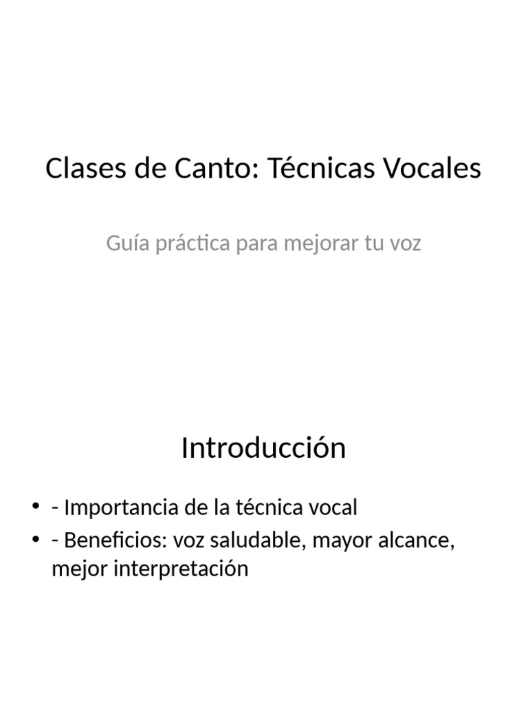 Mejora tu Voz: Técnicas de Canto | PDF