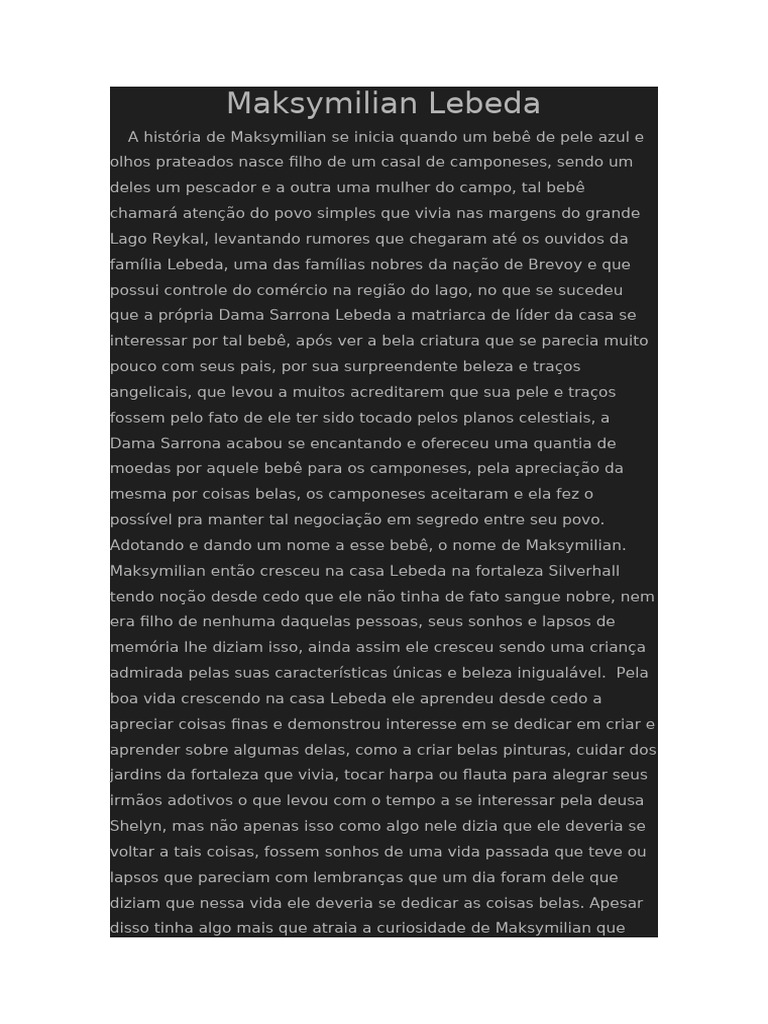 Mak Sy Milian Lebeda | PDF | Beleza | Nobreza