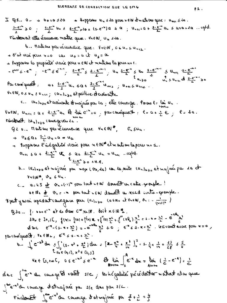HEC Maths 1 1983 Correction | PDF