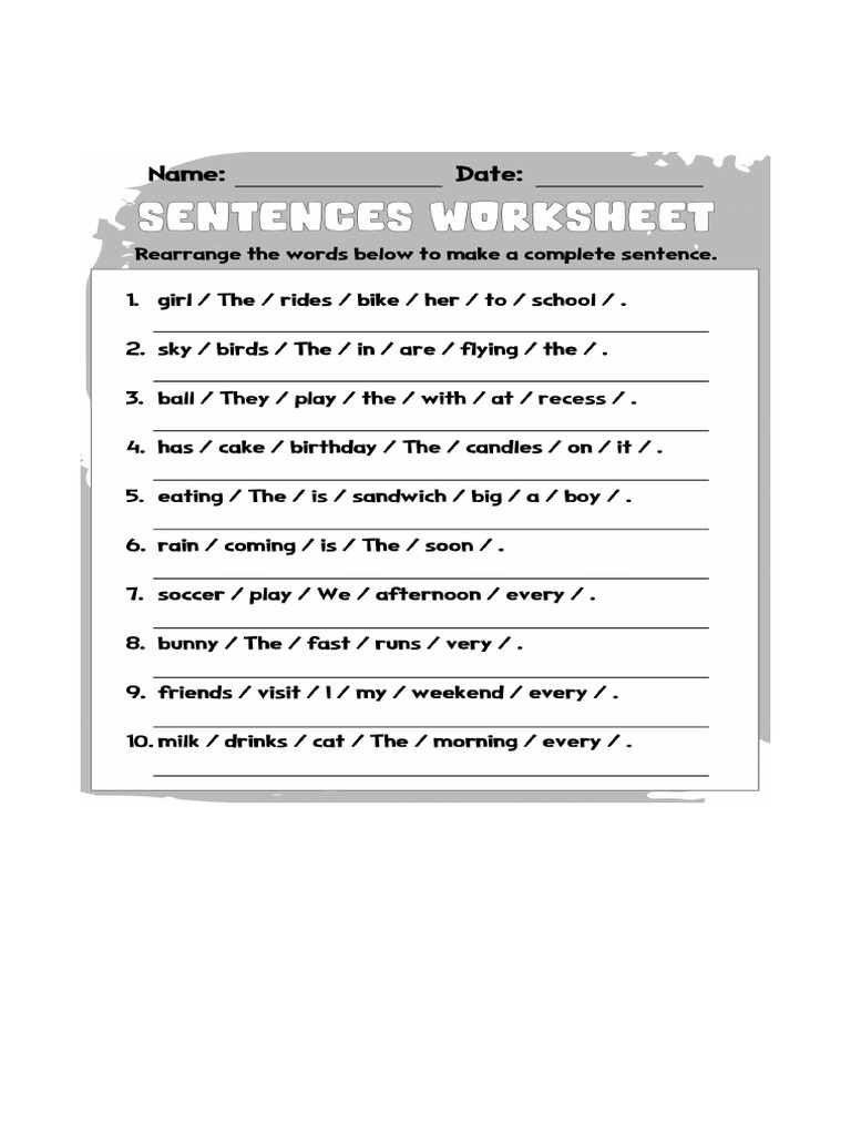 Reorder Sentences | PDF