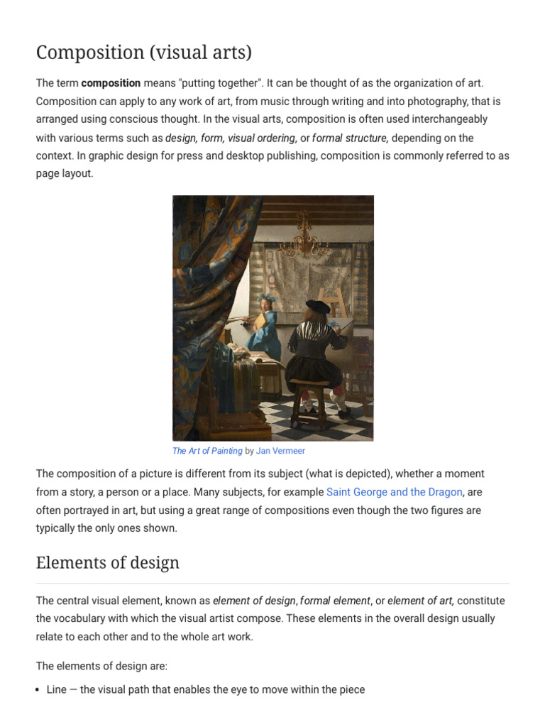 Composition (Visual Arts) - Wikipediiii | PDF | Composition (Visual ...