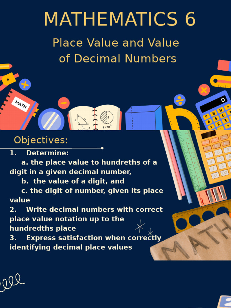 COT Math-Place Value and Value of Decimals | PDF | Numbers | Mathematics