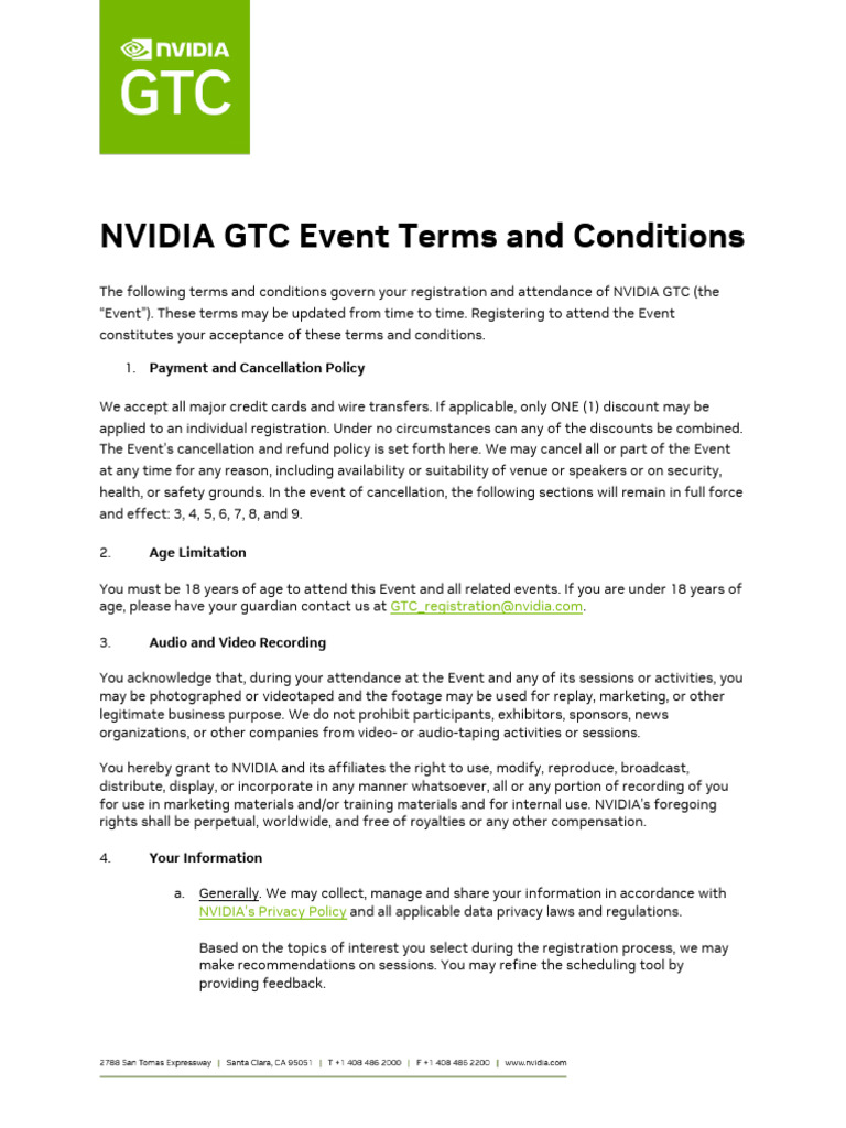 GTC25 Terms and Conditions 1727730825644001SuaQ | PDF | Legal Liability ...