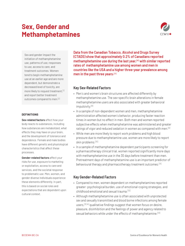 Sex and Gender Impact on Methamphetamine Use | PDF | Methamphetamine ...