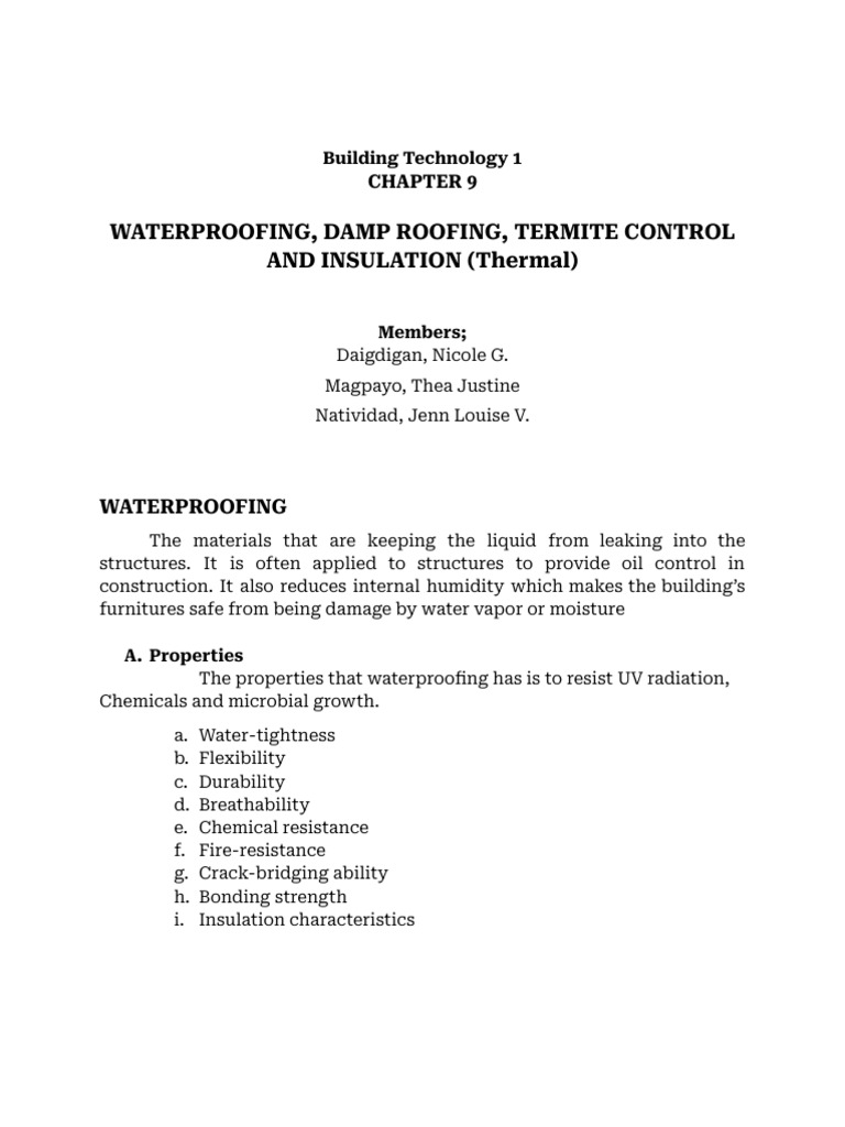 Waterproofing Techniques and Benefits | PDF | Building Insulation ...