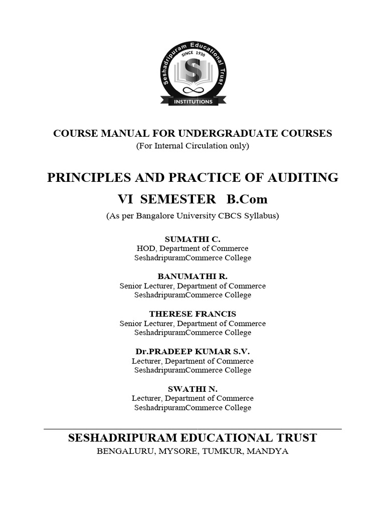 Principles and Practices of Auditing | PDF | Audit | Accounting