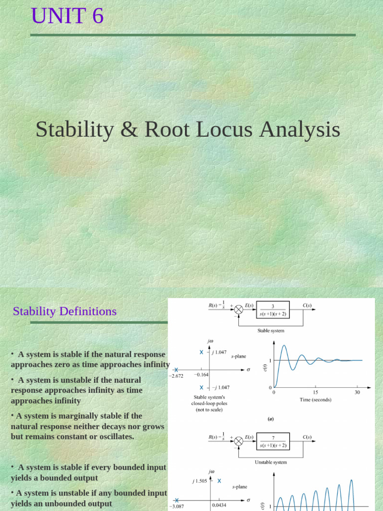 Stability and Root Locus Analysis | PDF | Control Theory | Mathematical ...