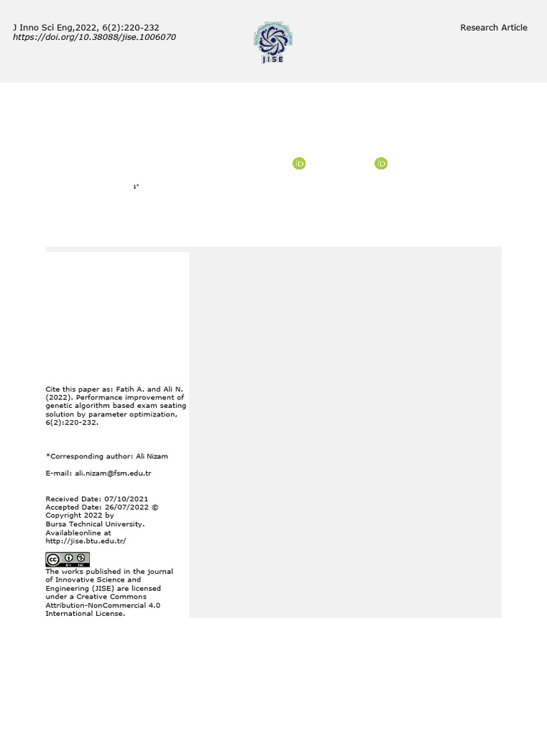Optimizing Genetic Algorithm for Exam Seating | PDF | Mathematical ...