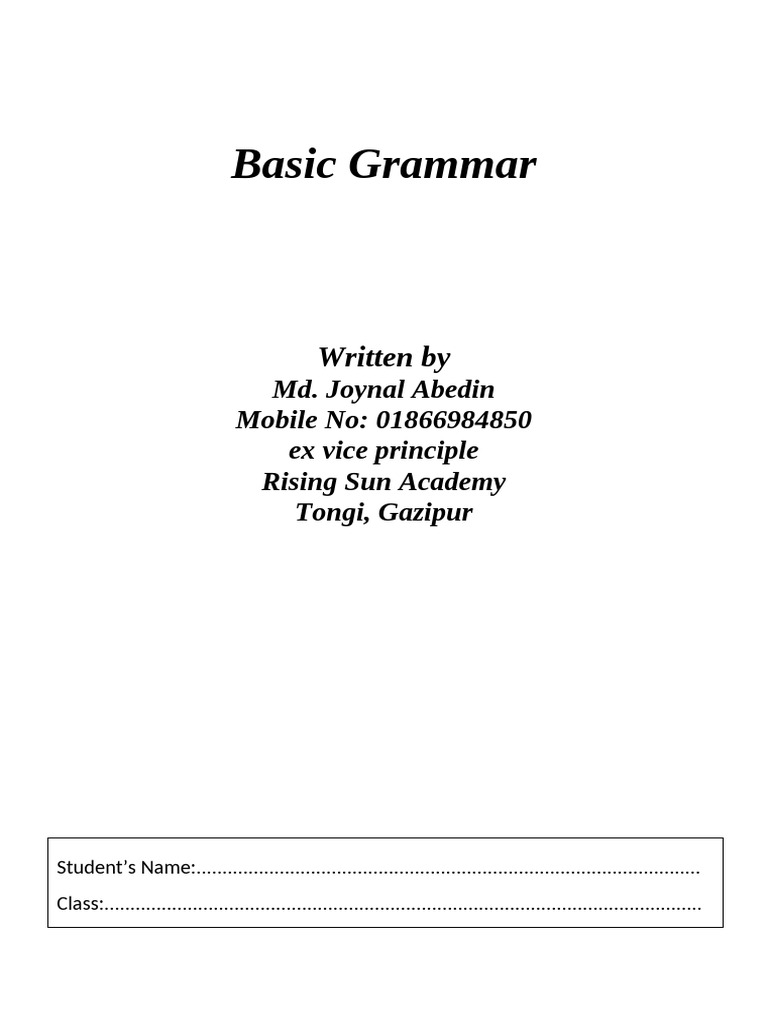 Essential Grammar Guide for Students | PDF