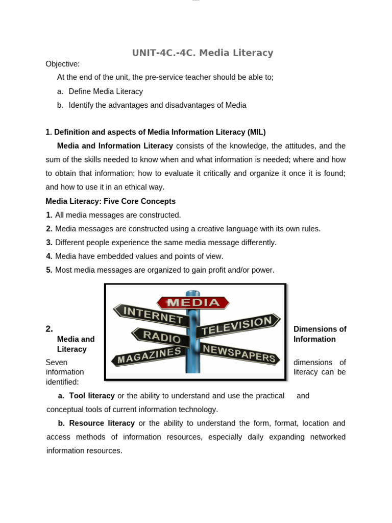 Understanding Media Literacy Essentials | PDF | Information Literacy ...