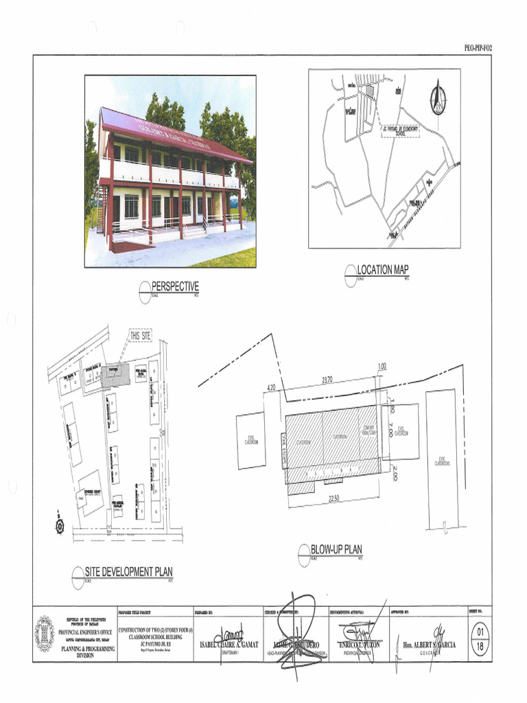 PLANS Construction of Two 2 Storey Four 4 Classroom School Building JC ...