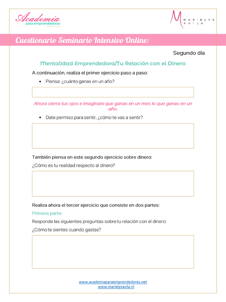 Ejercicios para Mejorar tu Relación con el Dinero | PDF