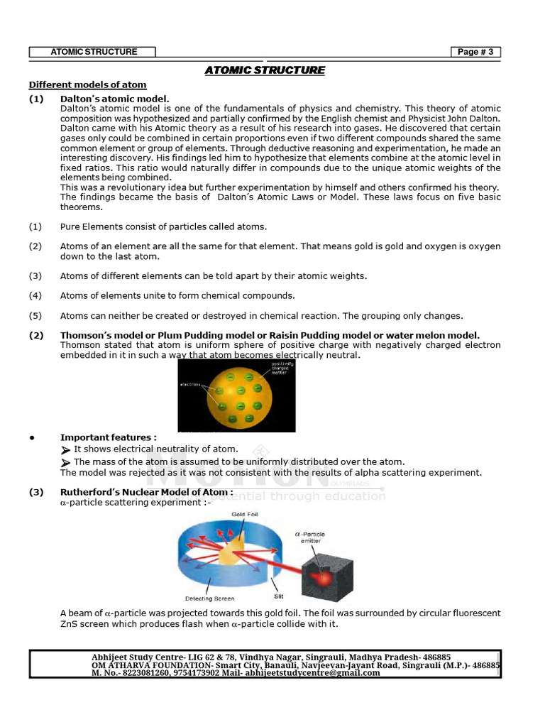 Overview of Atomic Structure Models | PDF | Electromagnetic Radiation ...
